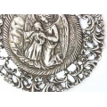 impozant medalion religios, neo-baroque. argint. atelier spaniol